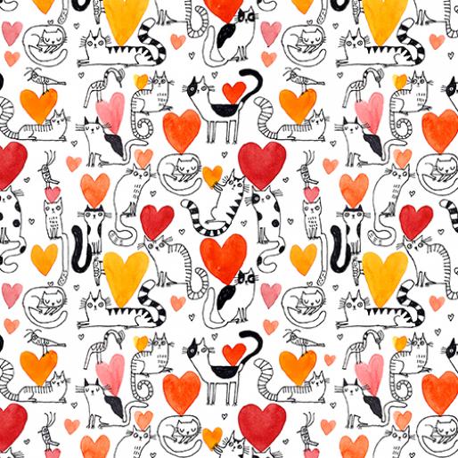 hearts and cats coral