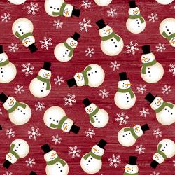 snowmen on red background