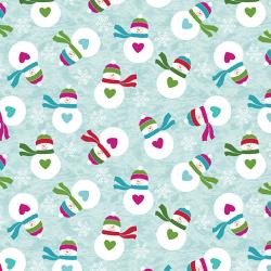 hearty snowmen on a turquoise background