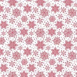 red snowflakes on a white background