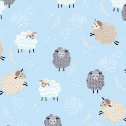 dreamy sheep on blue background