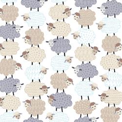 stacked sheep on white background