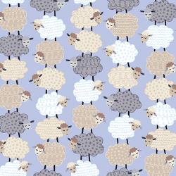 stacked sheep on periwinkle background