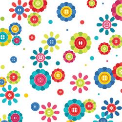 button flowers on white background
