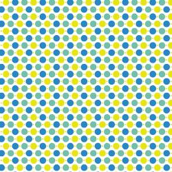 yellow, green and blue dots on white background 