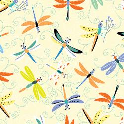 dragonflies on yellow background