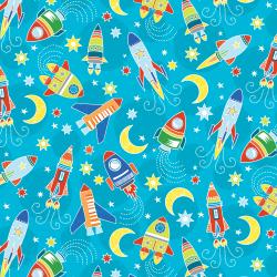 Glow in the dark spaceships and rockets in space