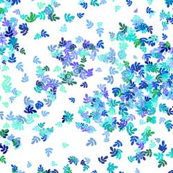 blue confetti leaves on white background