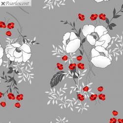 poppies on grey background 