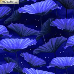 moonlit lily pads blue 
