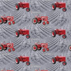 red tractors in grey background