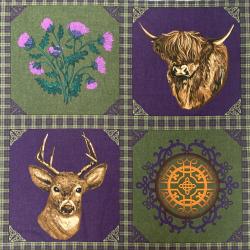 littondale celtic panel with thistles, stag and highland cow 