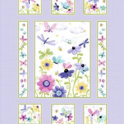 plaid purple butterfly panel 